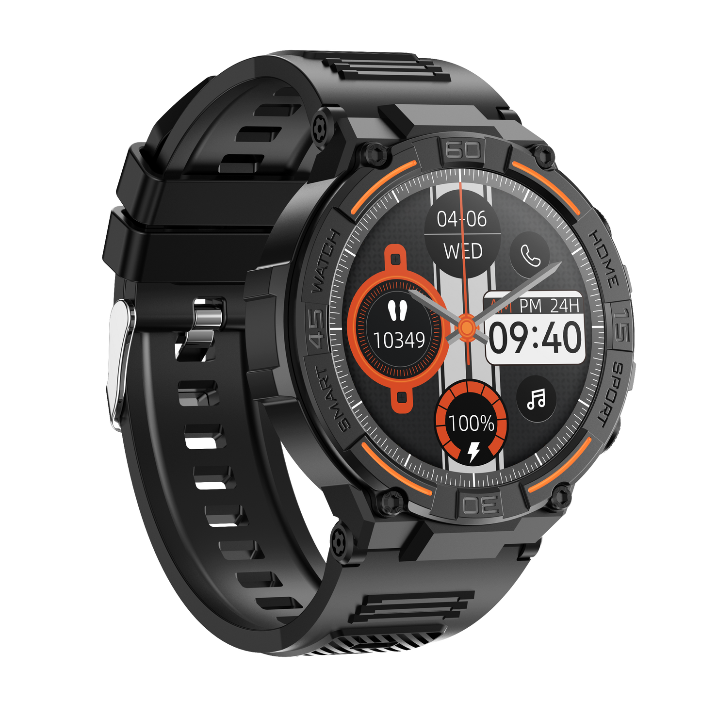 HW50 Montres Sport intelligente avec lampe de poche pour hommes et femmes cadran direct plusieurs couleurs
