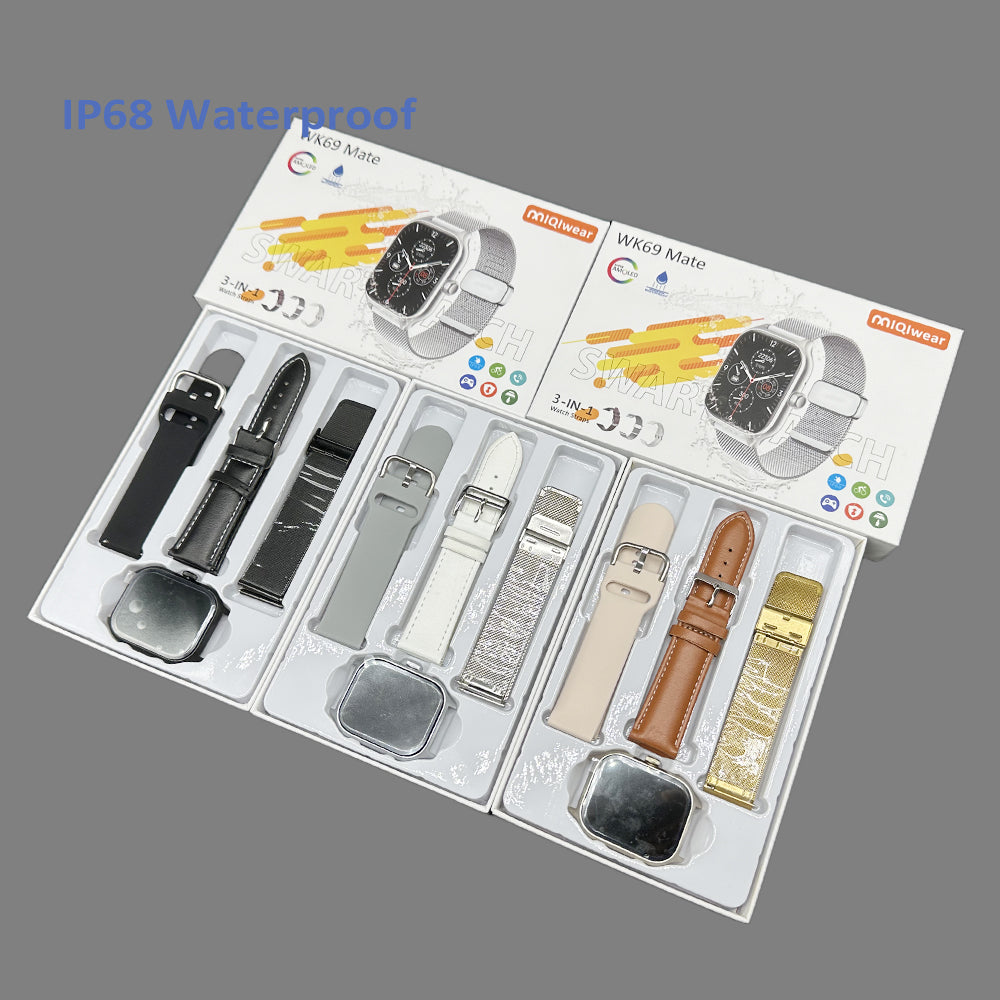WK69 mate 3 en 1 Bracelet Big 2.09 pouces. Smartwatch montre intelligente Fréquence cardiaque BT Appel