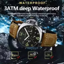 POEDAGAR montre militaire de luxe pour hommes étanche lumineux Date chronographe homme montre sport décontracté en cuir hommes montres à Quartz