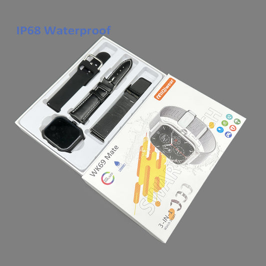 WK69 mate 3 en 1 Bracelet Big 2.09 pouces. Smartwatch montre intelligente Fréquence cardiaque BT Appel