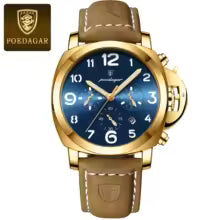 POEDAGAR montre militaire de luxe pour hommes étanche lumineux Date chronographe homme montre sport décontracté en cuir hommes montres à Quartz