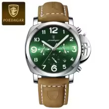 POEDAGAR montre militaire de luxe pour hommes étanche lumineux Date chronographe homme montre sport décontracté en cuir hommes montres à Quartz